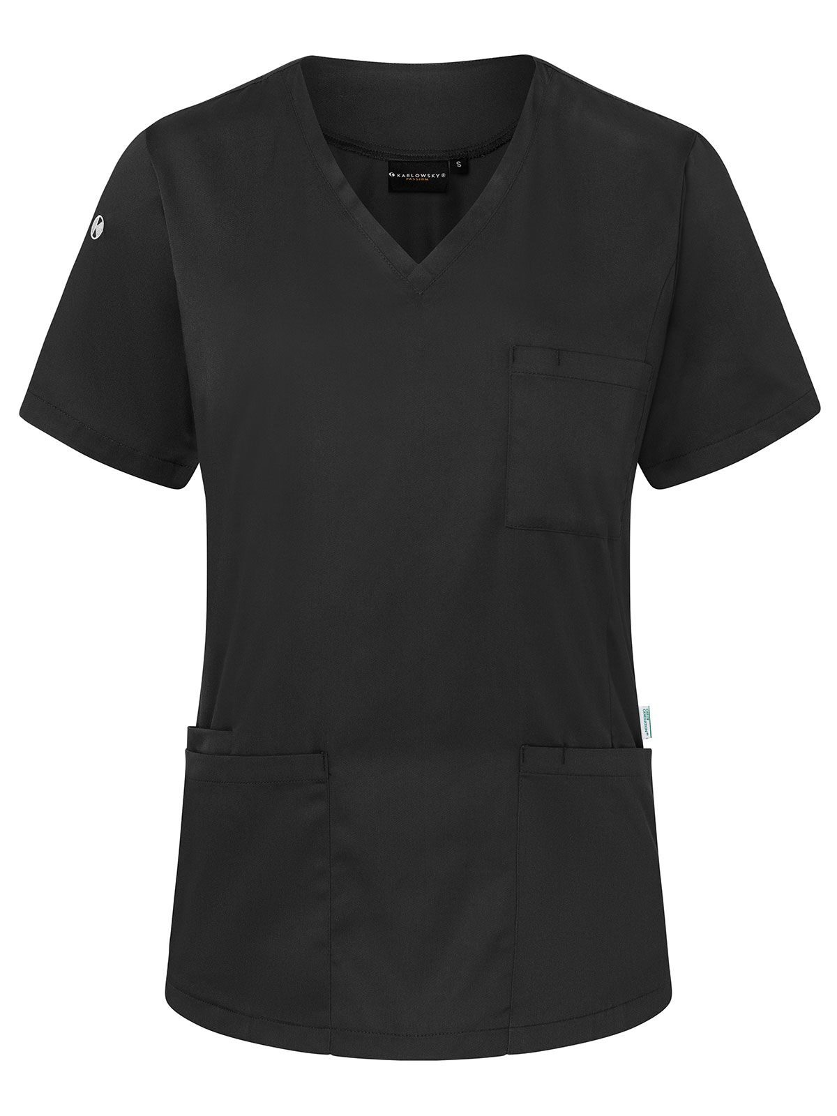 Tunique à enfiler à manches courtes pour femme - 1 - Noir