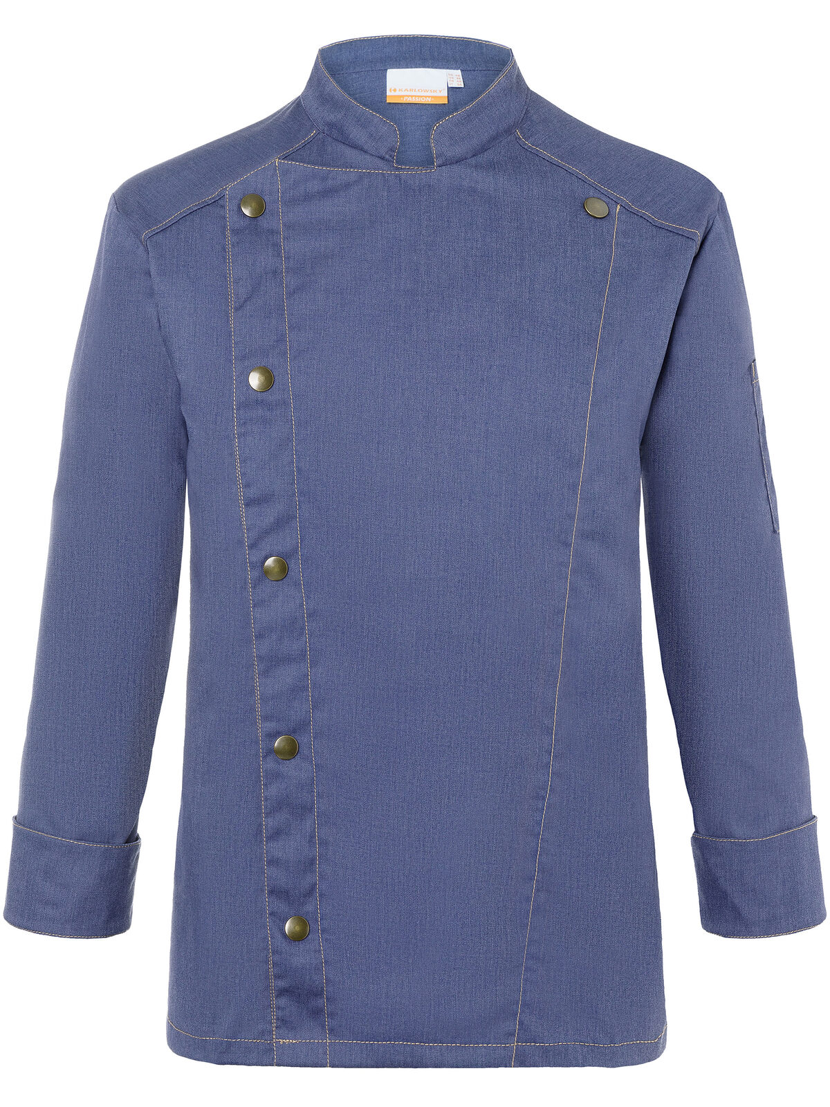 Veste de chef style jean - 15 - Bleu vintage (environ Pantone 2108C)