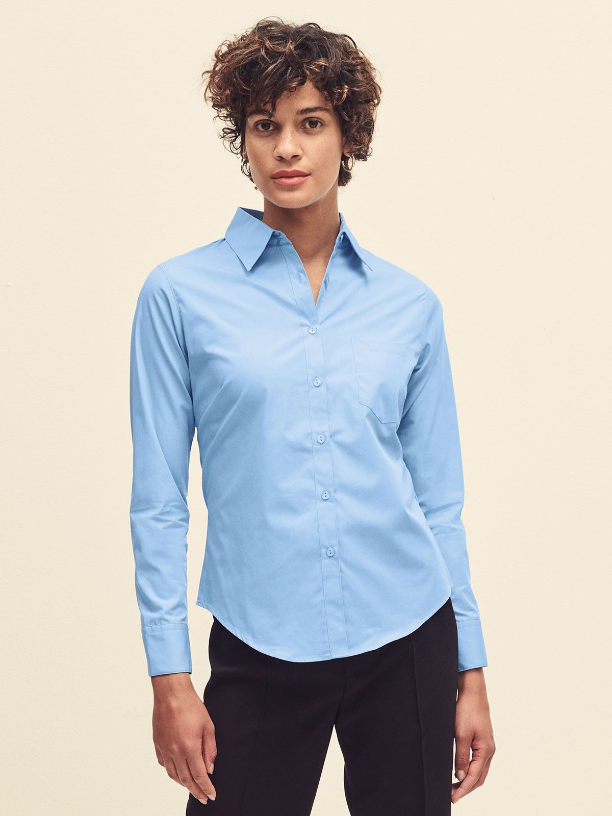 Chemise en popeline à manches longues pour femme