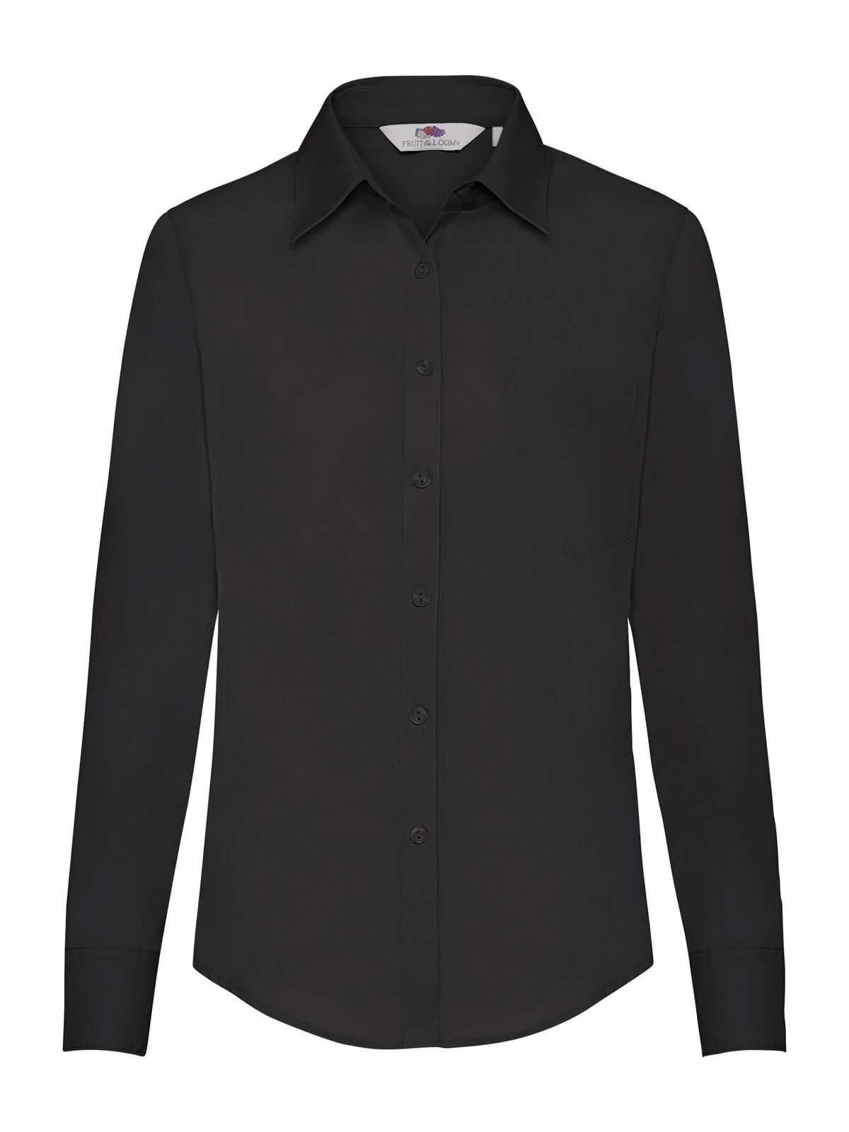 Chemise en popeline à manches longues pour femme - 36 - Noir