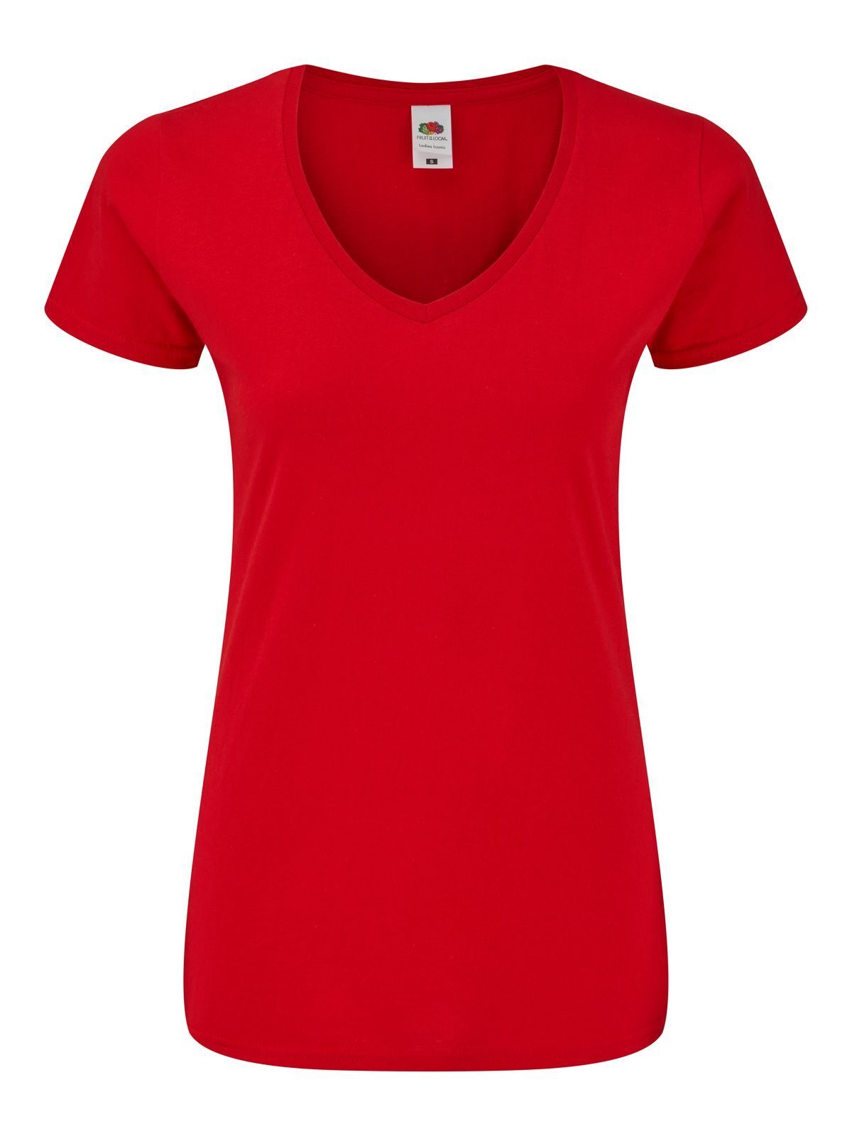 Iconisch dames T-shirt met V-hals (maat 150) - 40 - Rood