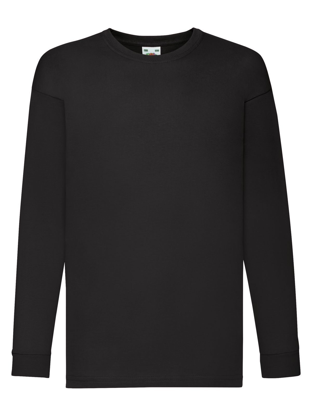 Kinder T-shirt met lange mouwen van Valueweight-kwaliteit - 36 - Zwart