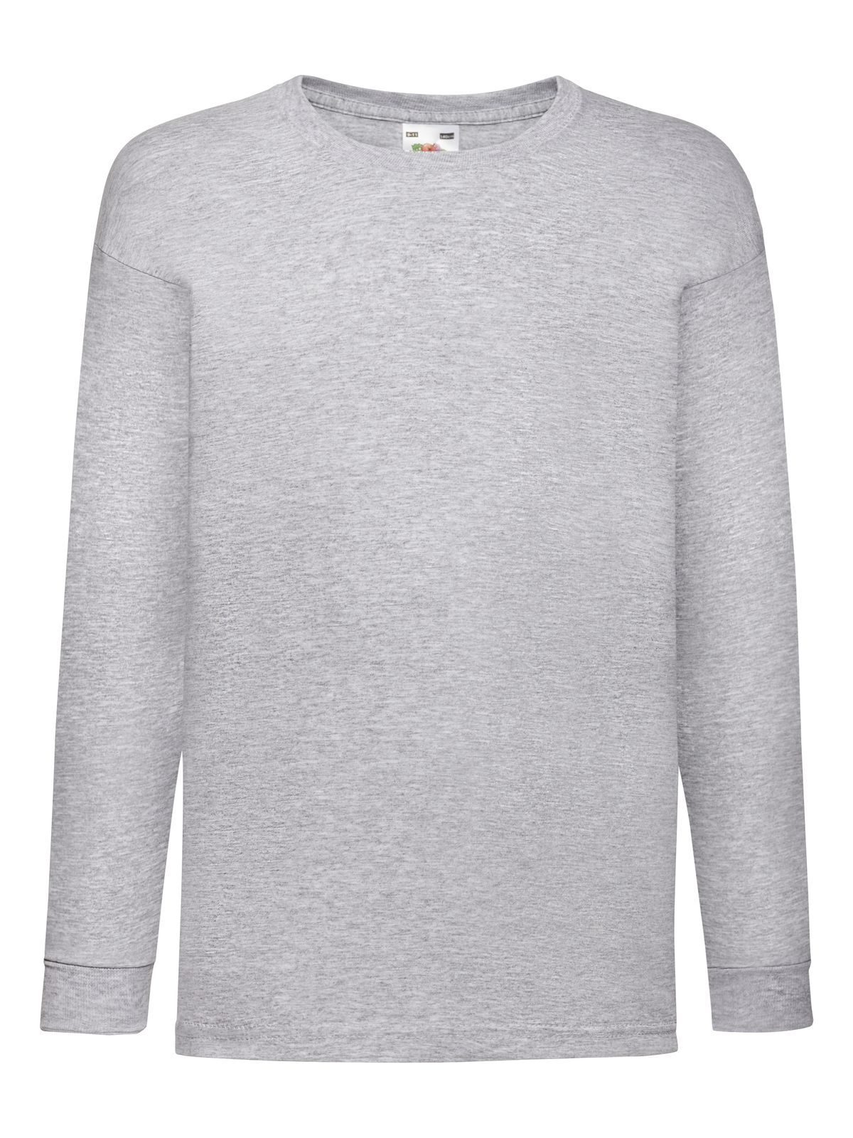 Kinder T-shirt met lange mouwen van Valueweight-kwaliteit - 94 - Heather Grey