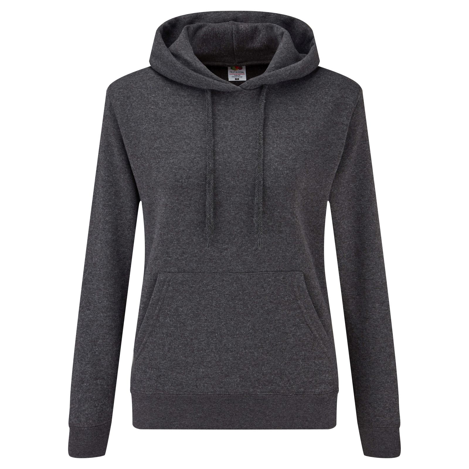 Klassieke sweater met capuchon voor dames - HD - Donkergrijs gemêleerd