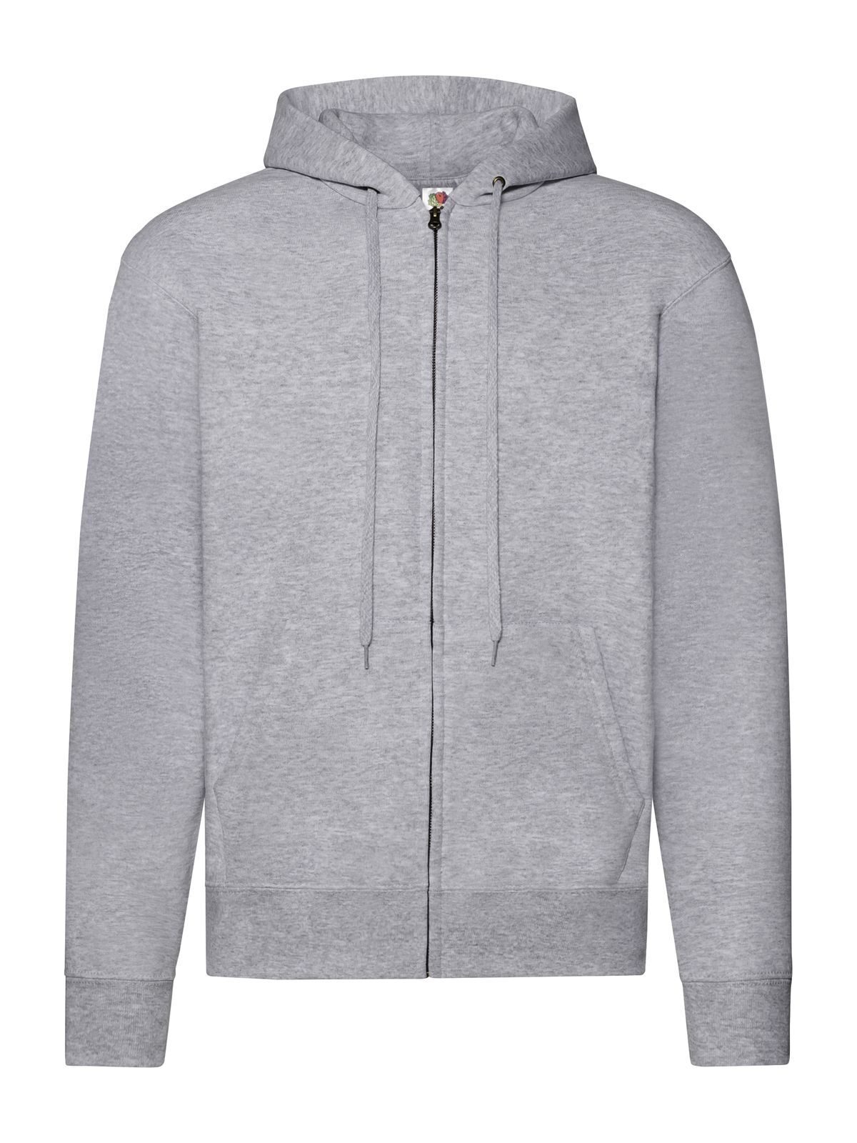 Veste classique à capuche zippée - 94 - Gris chiné