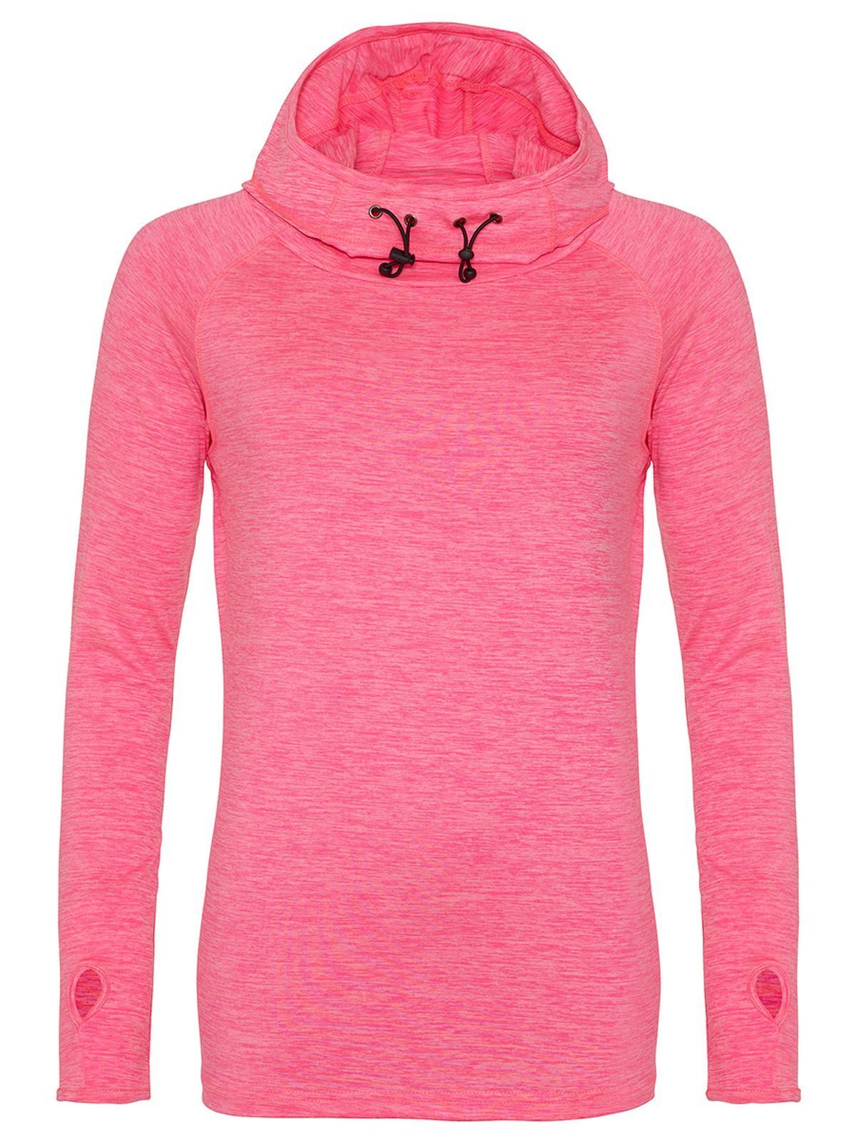 Coole damestop met colkraag - EPM - ELECTRIC PINK MELANGE