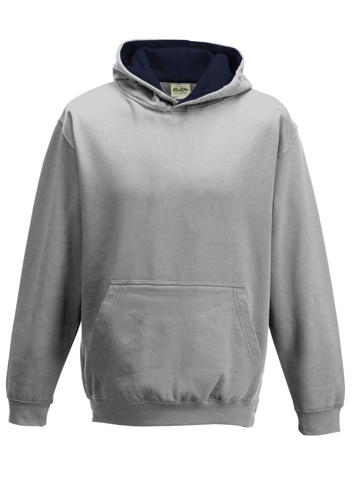 Kinderhoodie in varsitystijl - HGRFNA - HEIDEGRIJS/FRANS MARINEBLAUW