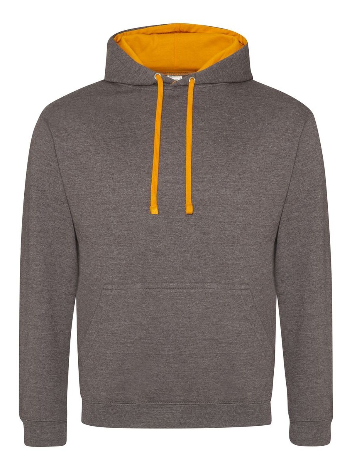 Sweat à capuche bicolore - CHA/OCR - CHARBON/ORANGE CRUSH