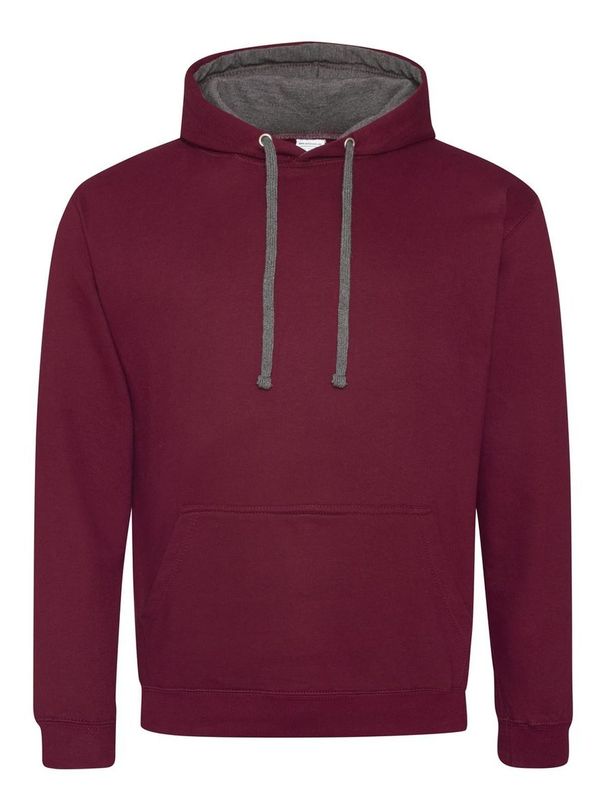 Sweat à capuche bicolore - BURCHA - BORDEAUX/CHARBON