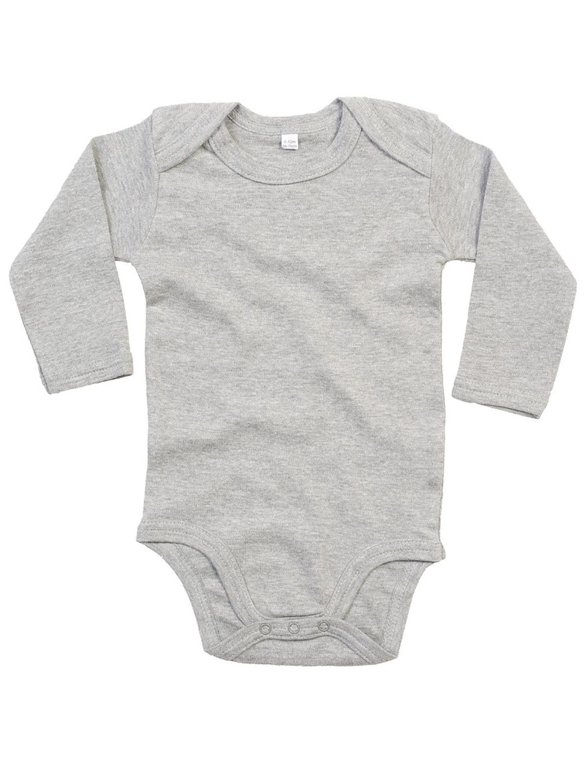 Babyrompertje met lange mouwen - HGM - Heather Grey Melange