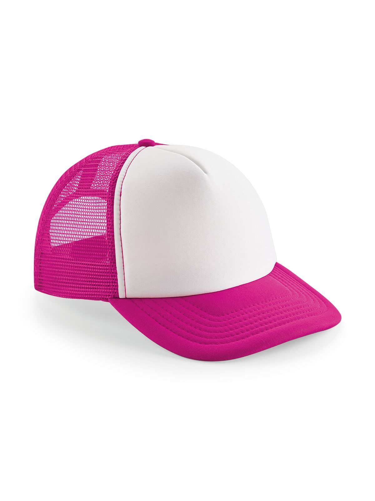 Vintage Snapback Trucker Cap - FUSW - Fuchsia/wit