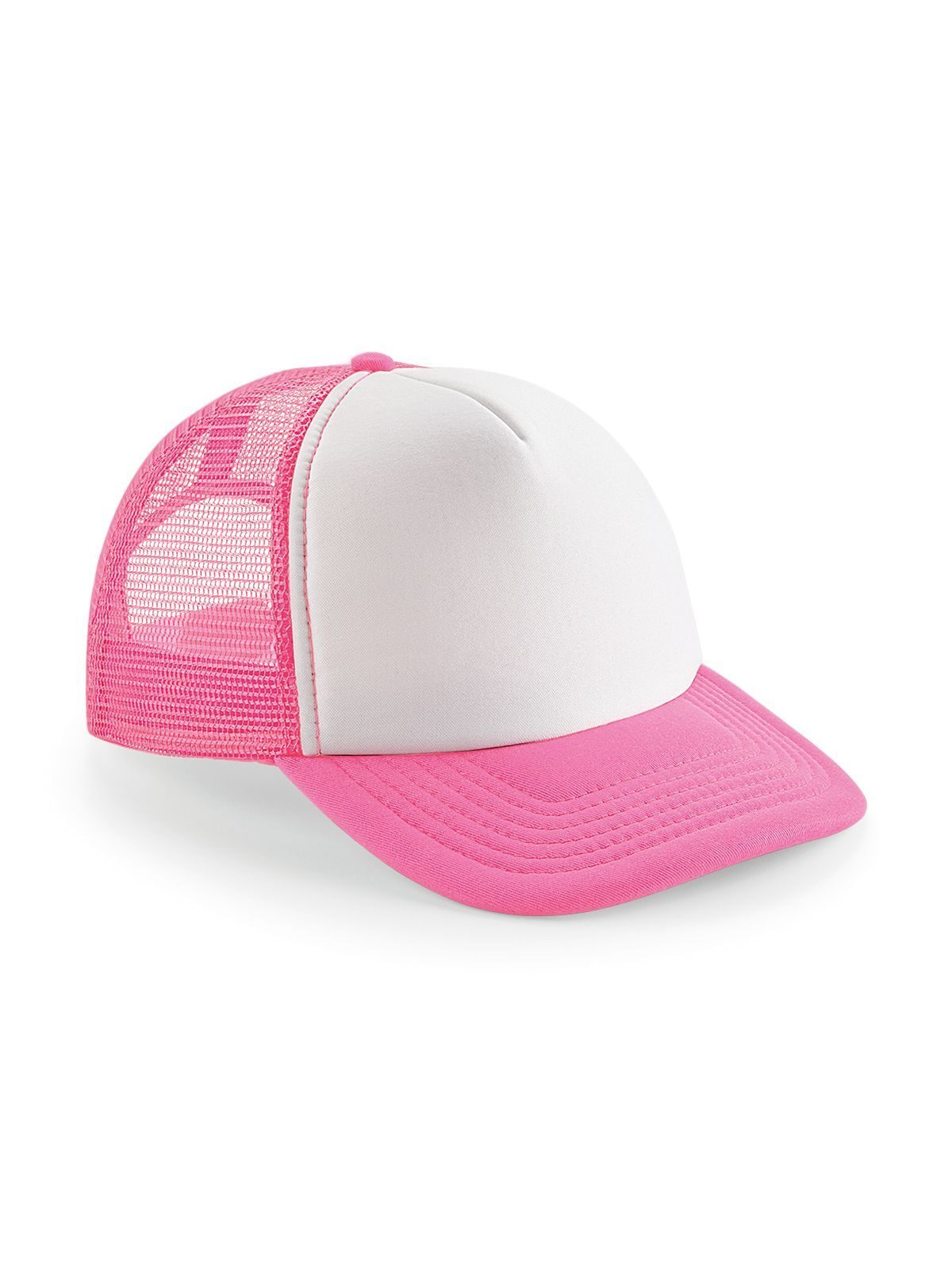 Vintage Snapback Trucker Cap - FLPWH - Fluorescerend roze/wit