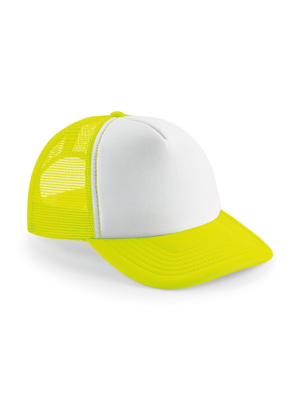 Vintage Snapback Trucker Cap - FLYWH - Fluorescerend geel/wit