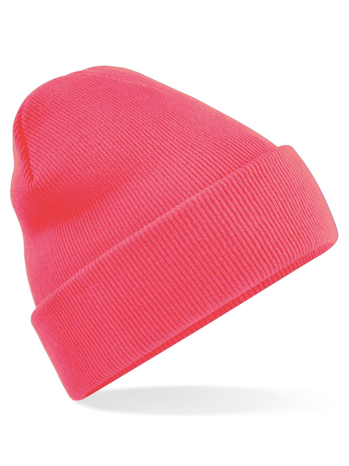 Originele muts met omslag - FLP - Fluorescerend roze