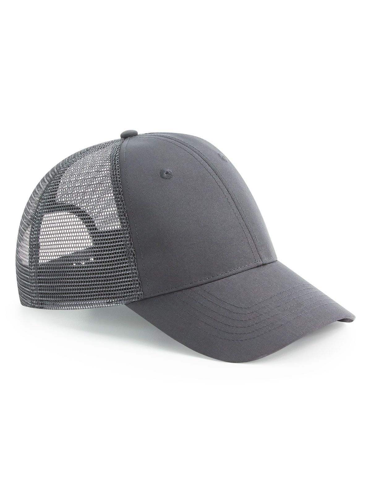 Casquette trucker 6 panneaux à fermeture snapback en tissu urbain recyclé - GPH - Gris graphite