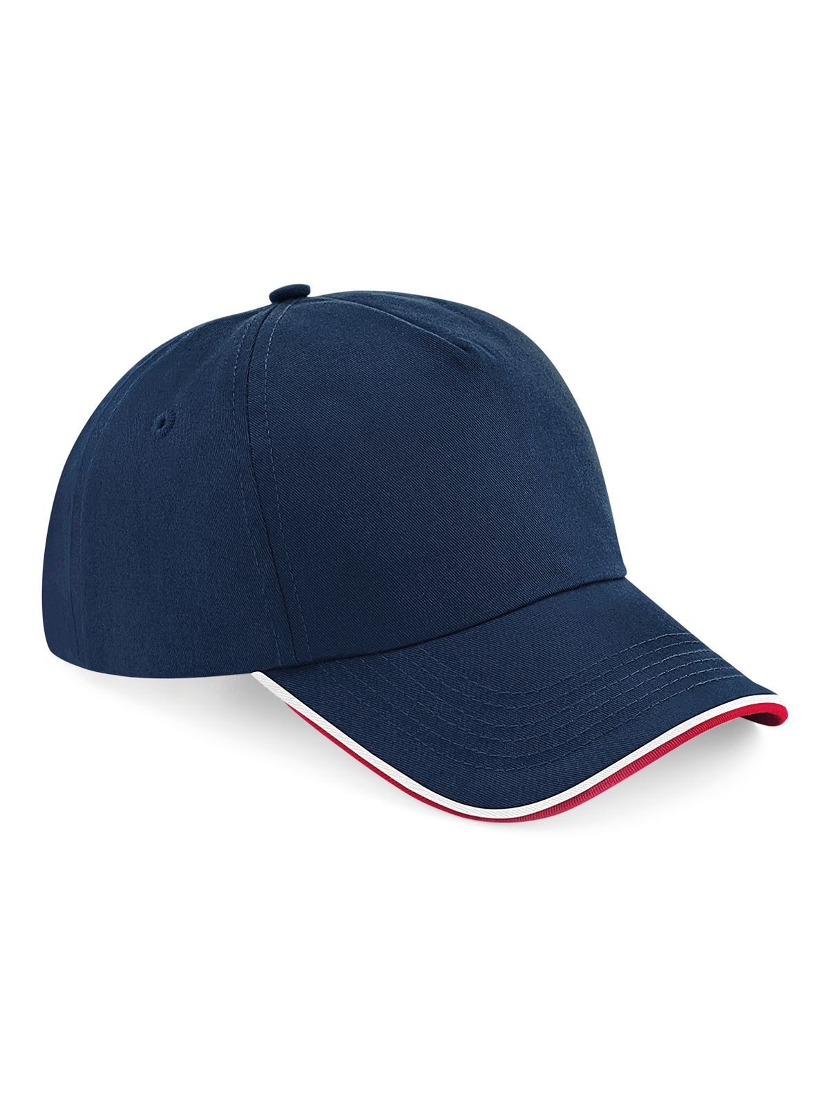 Authentieke 5-panel pet - Afgewerkte klep - FNACW - Franse marine/klassiek rood/wit