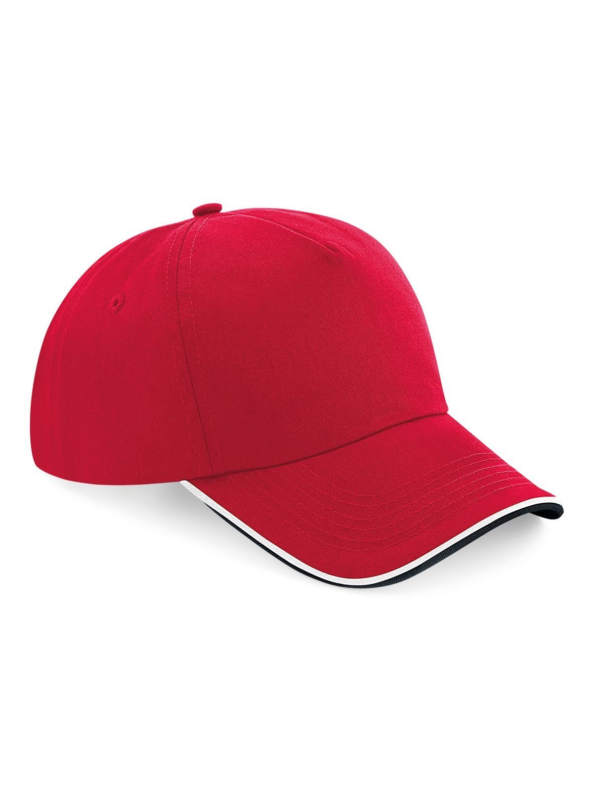 Authentieke 5-panel pet - Afgewerkte klep - CSRBW - Klassiek rood/zwart/wit