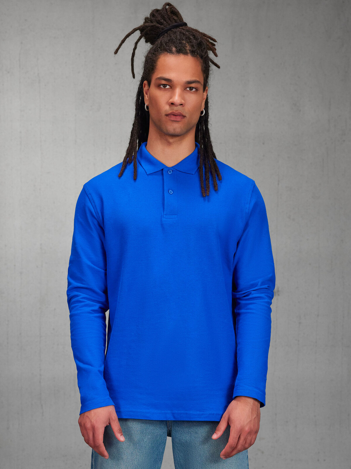 Polo met lange mouwen voor heren ID.001