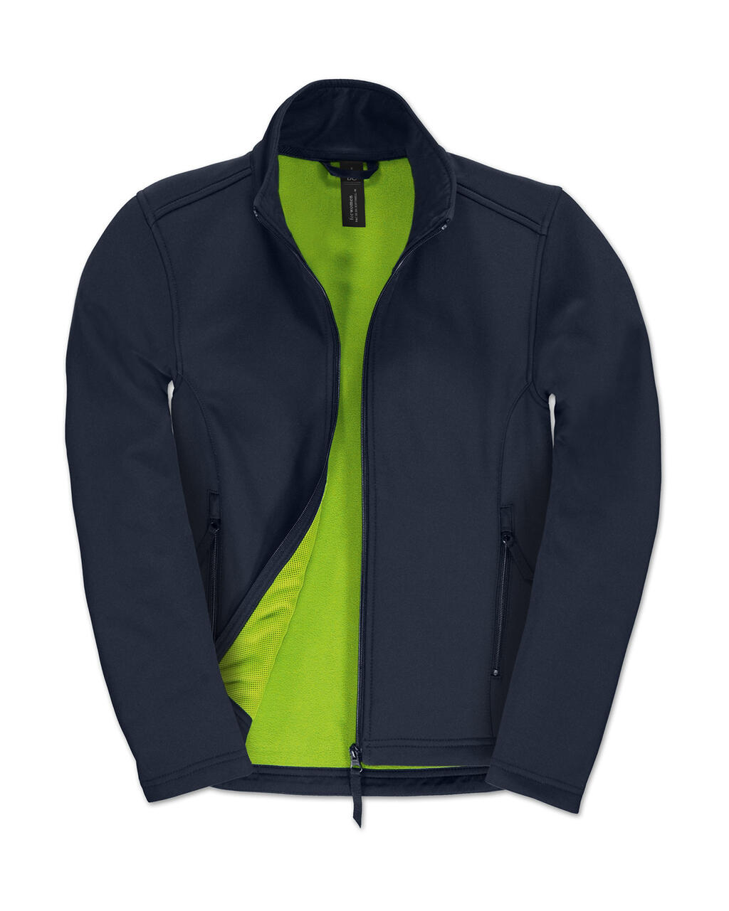 Veste softshell femme ID701/femme - 270 - Bleu marine/vert fluo