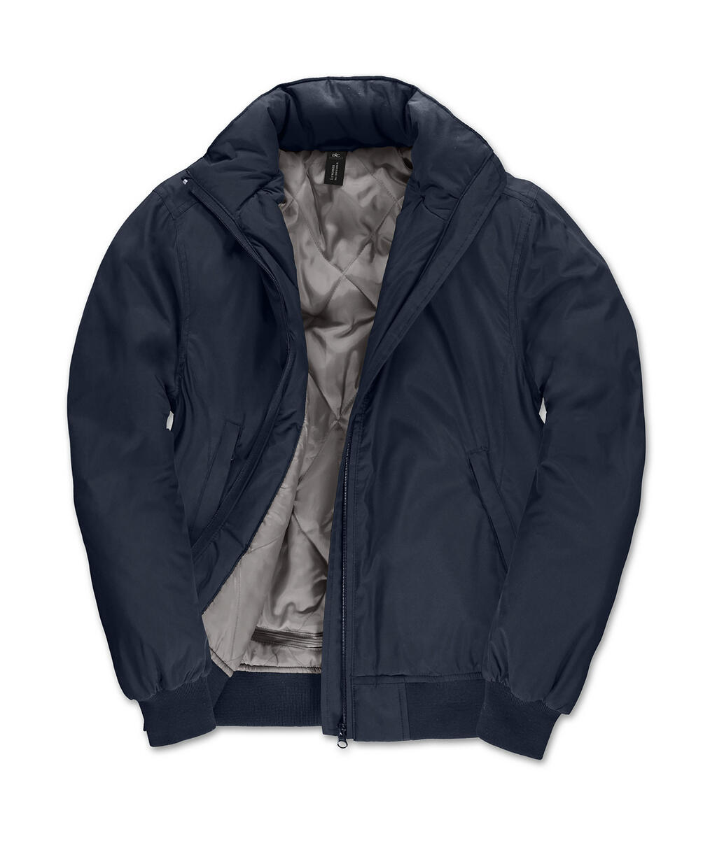 Dames bomberjack met ronde hals - 255 - Marineblauw/Warmgrijs