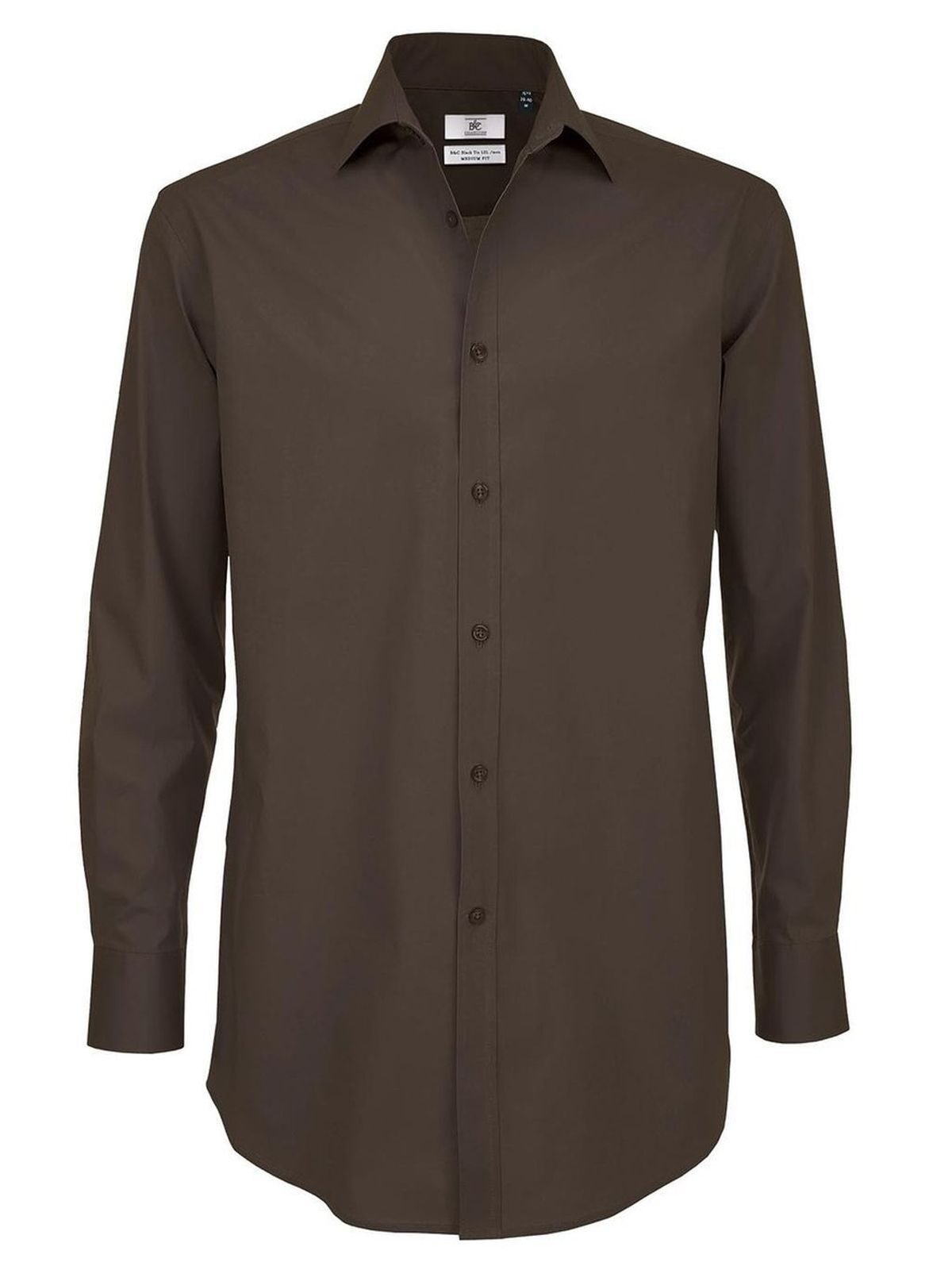 Chemise cravate noire pour homme LSL - CB146 - Grain de café