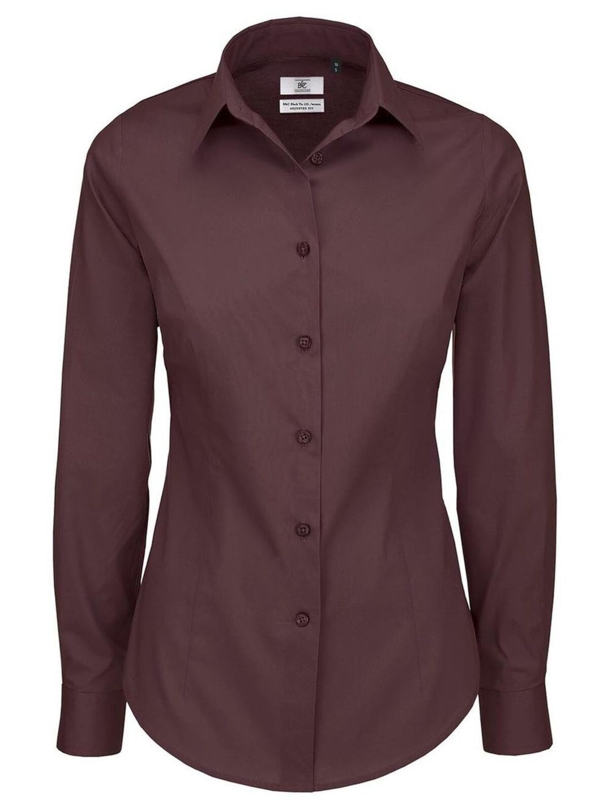 Chemise femme manches longues en popeline noire à nouer avec élasthanne - LR365 - Rouge luxueux