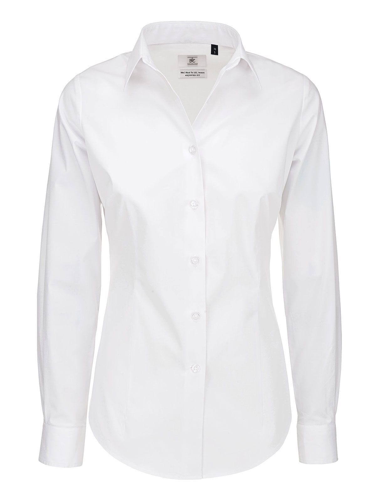 Chemise femme manches longues en popeline noire à nouer avec élasthanne - WH001 - Blanc
