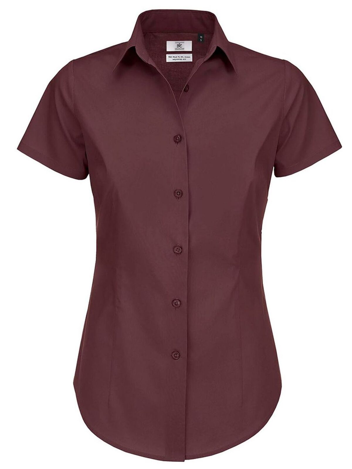 Chemise SSL pour femme en popeline noire à nœud papillon et élasthanne - LR365 - Rouge luxueux