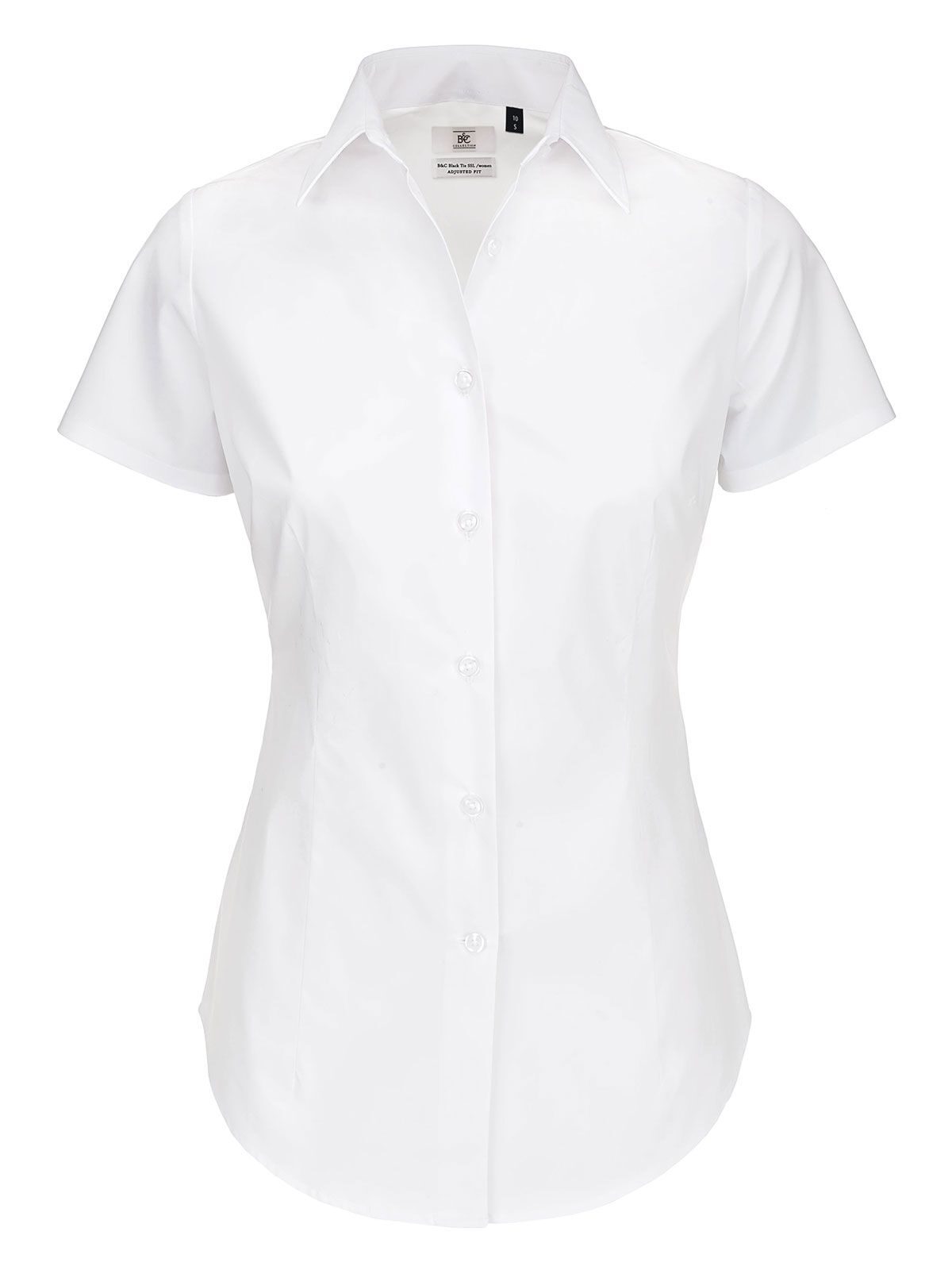 Chemise SSL pour femme en popeline noire à nœud papillon et élasthanne - WH001 - Blanc