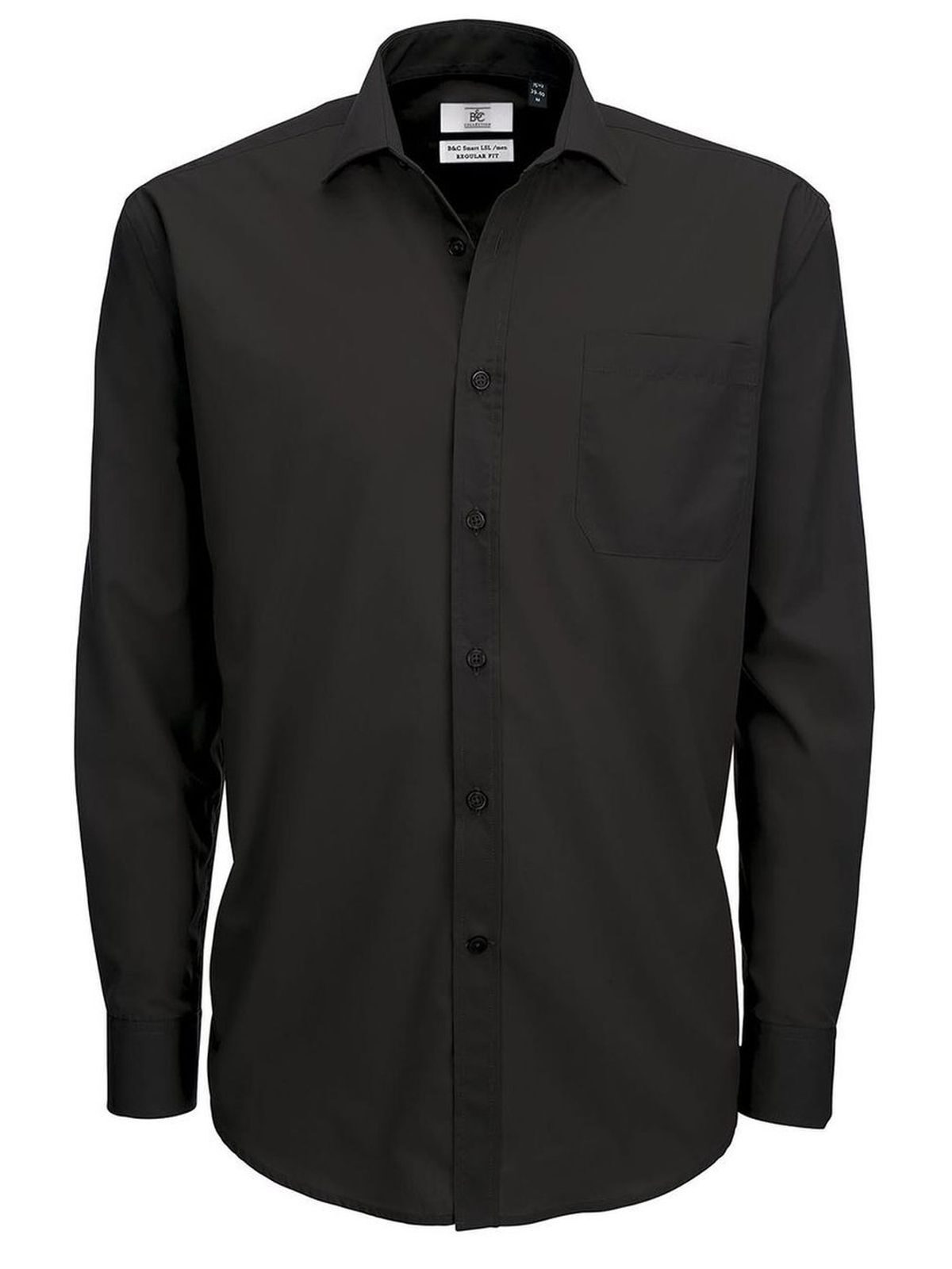 Chemise en popeline Smart LSL/homme - BL002 - Noir