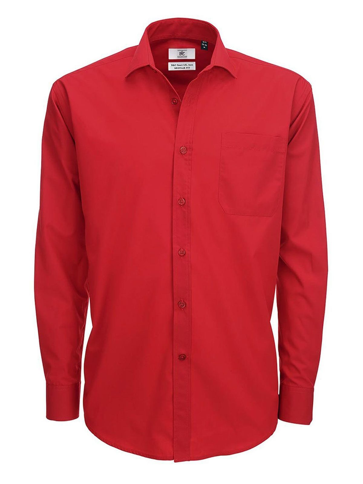 Chemise en popeline Smart LSL/homme - DR371 - Rouge foncé
