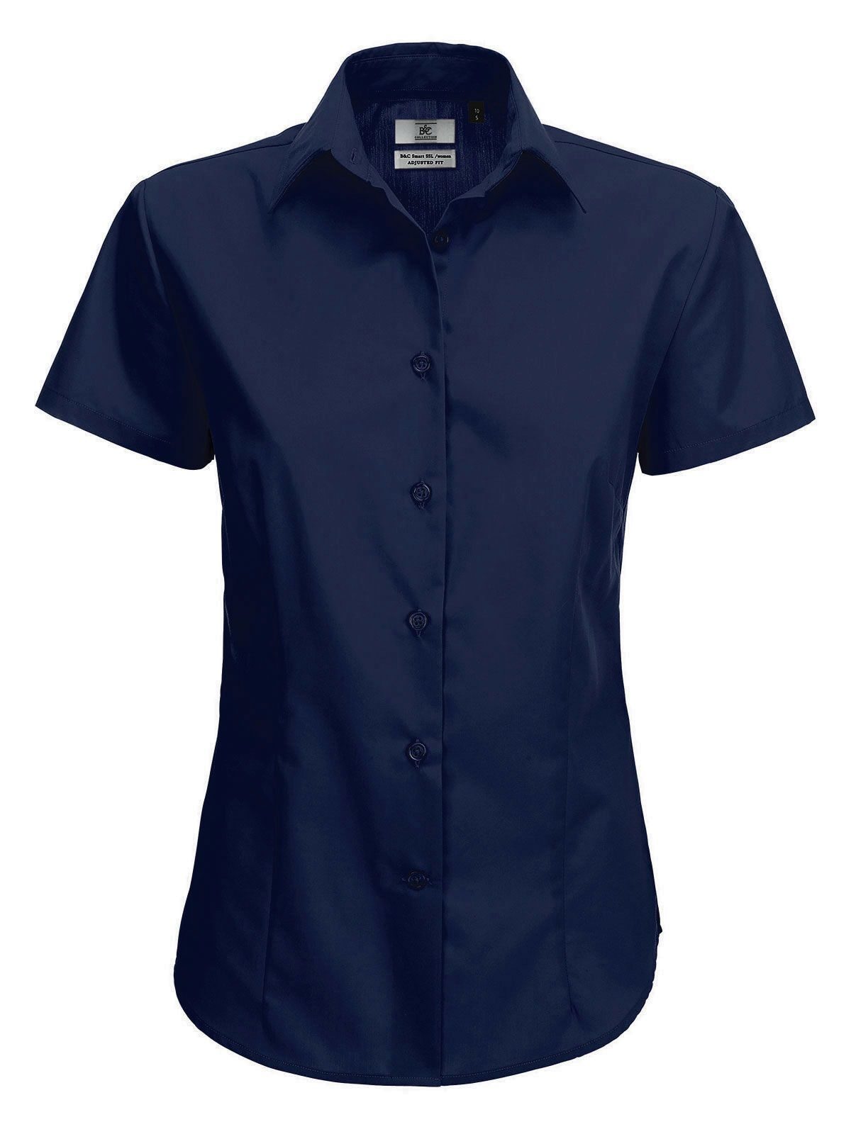 Chemise en popeline à manches courtes pour femme Smart SSL - NA003 - Marine