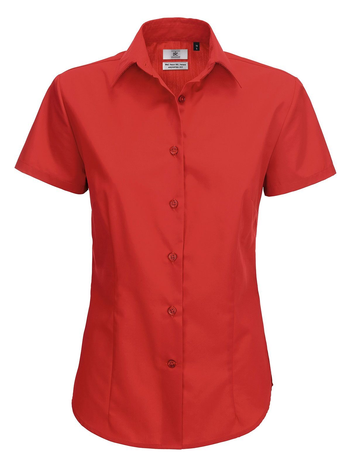 Chemise en popeline à manches courtes pour femme Smart SSL - DR371 - Rouge foncé