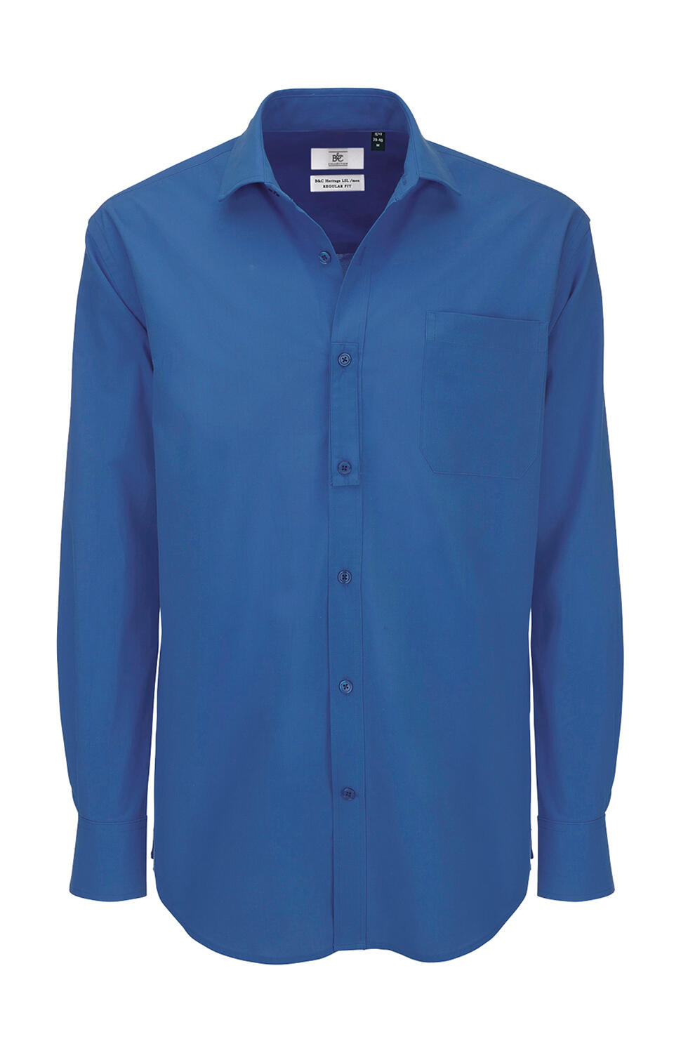 Chemise en popeline Heritage LSL/homme - BC455 - Puce bleue