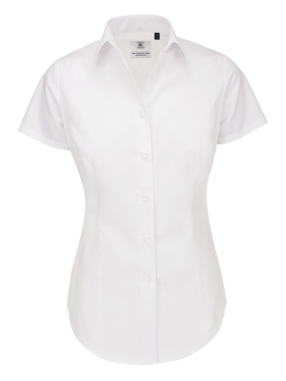 Chemise en popeline à manches courtes pour femme Heritage - WH001 - Blanc