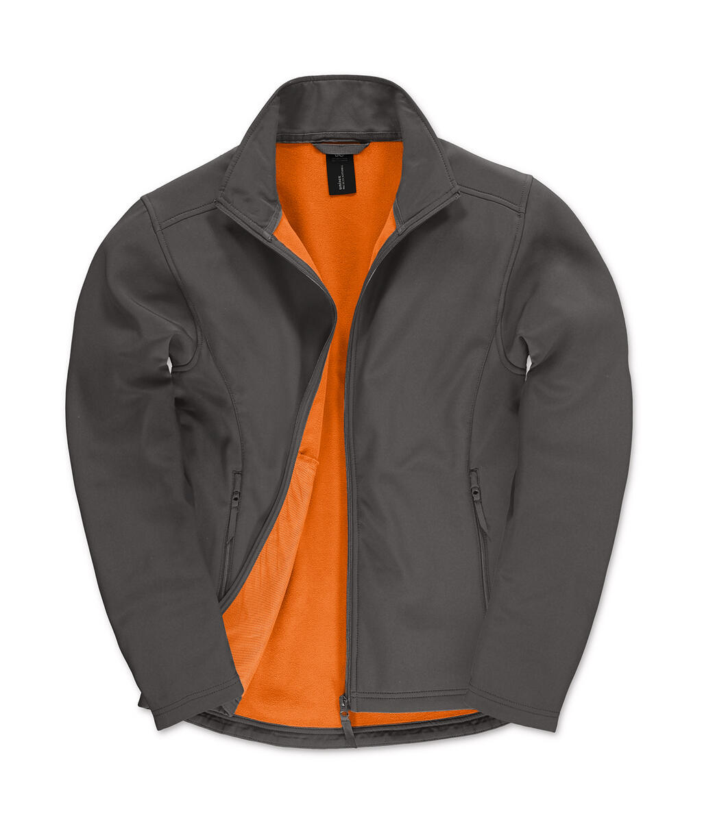 Veste softshell ID701 - 170 - Gris foncé/Orange fluo