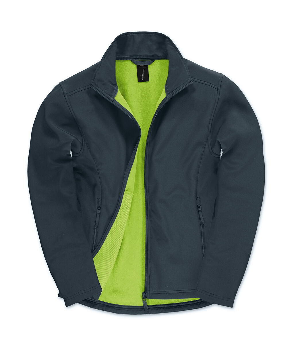 Veste softshell ID701 - 270 - Bleu marine/vert fluo