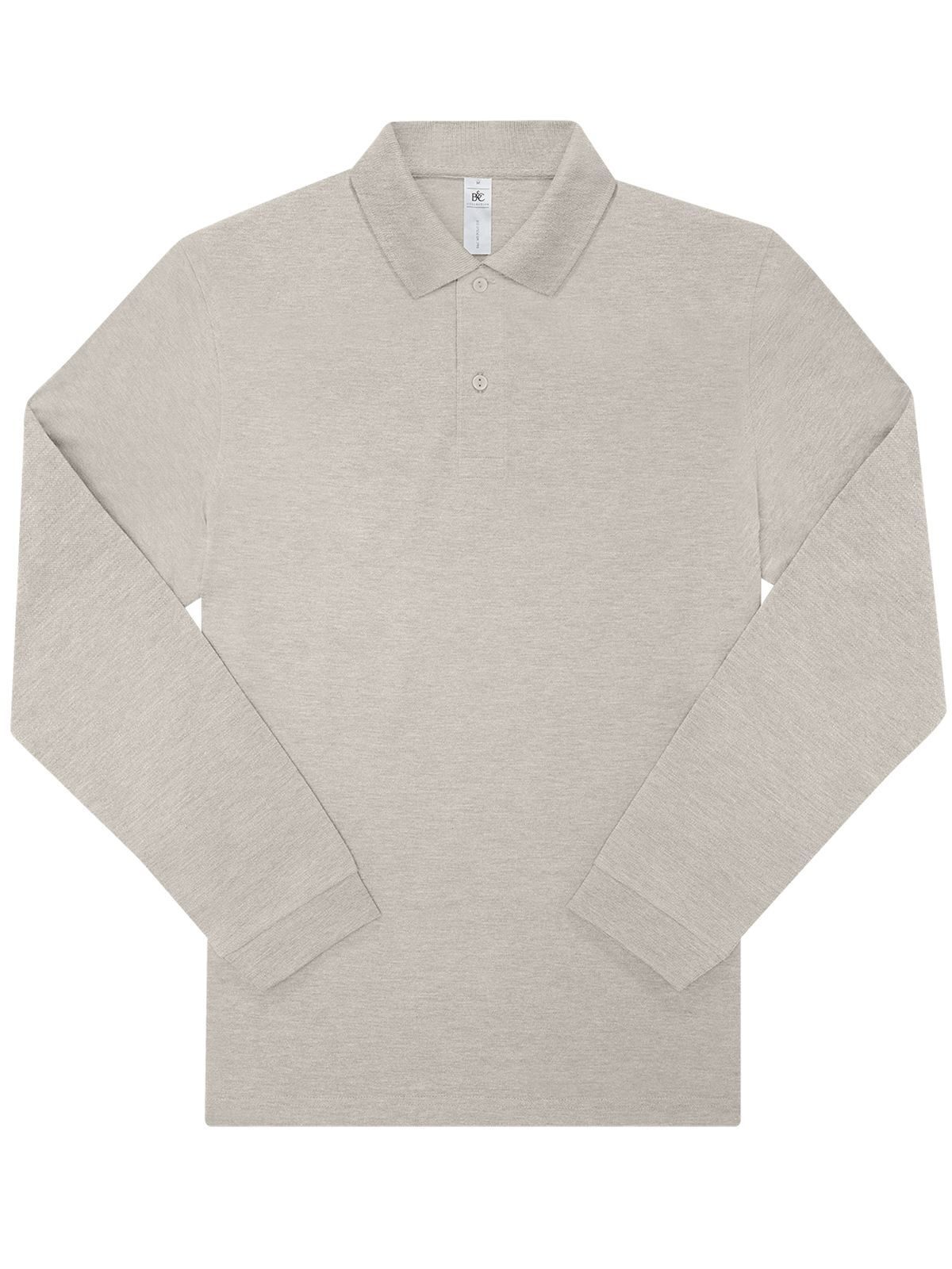 Mijn Polo 210 met lange mouwen - HG601 - Heidegrijs mist
