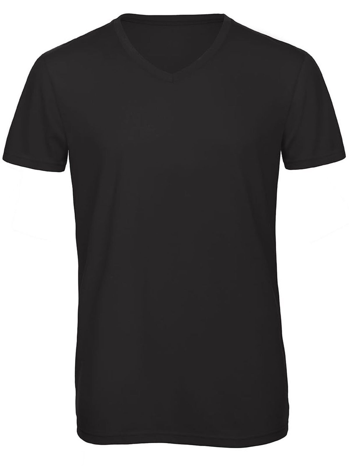 Heren T-shirt met V-hals en triblend-stof - BL002 - Zwart
