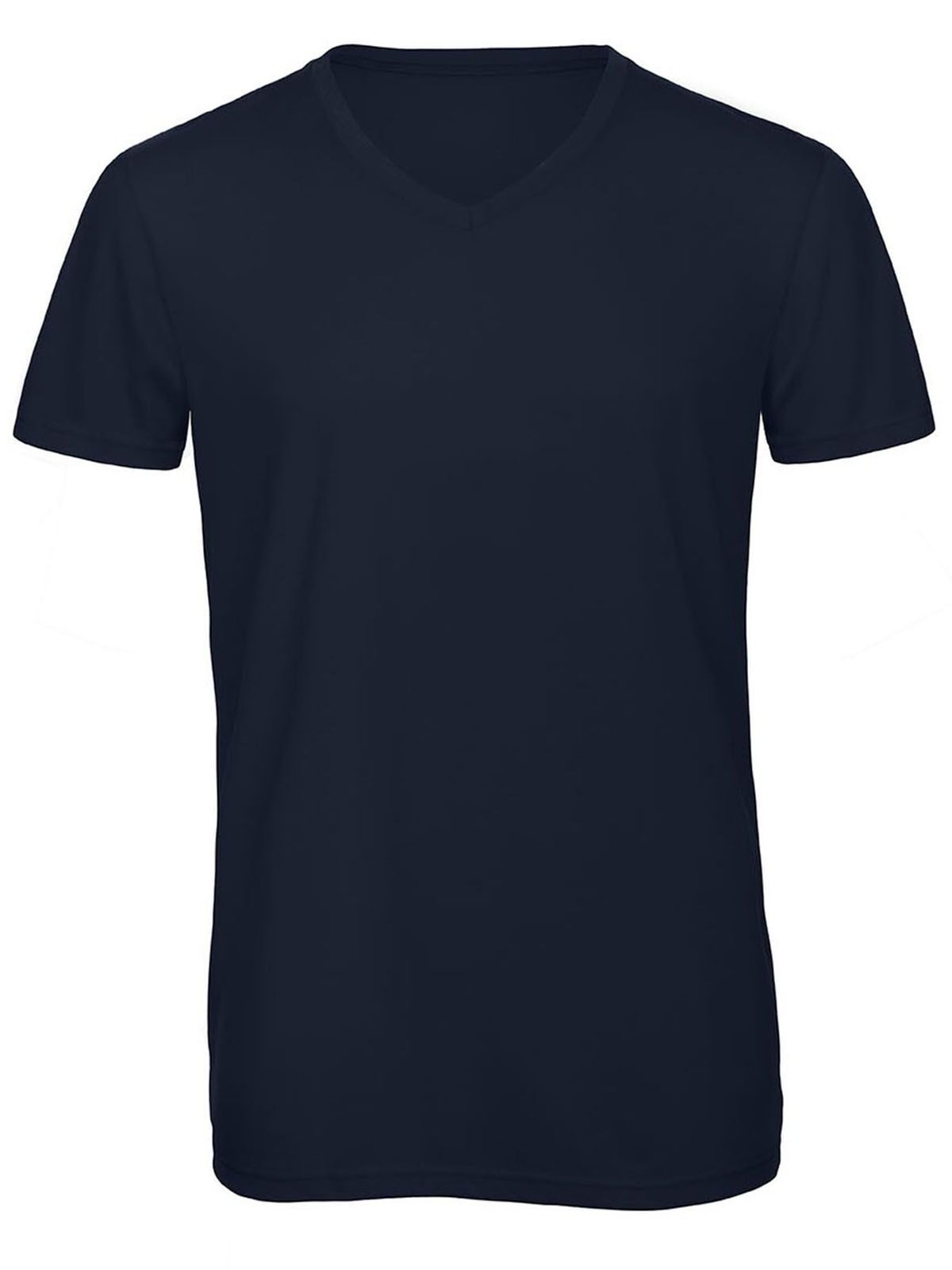 Heren T-shirt met V-hals en triblend-stof - NA003 - Marine