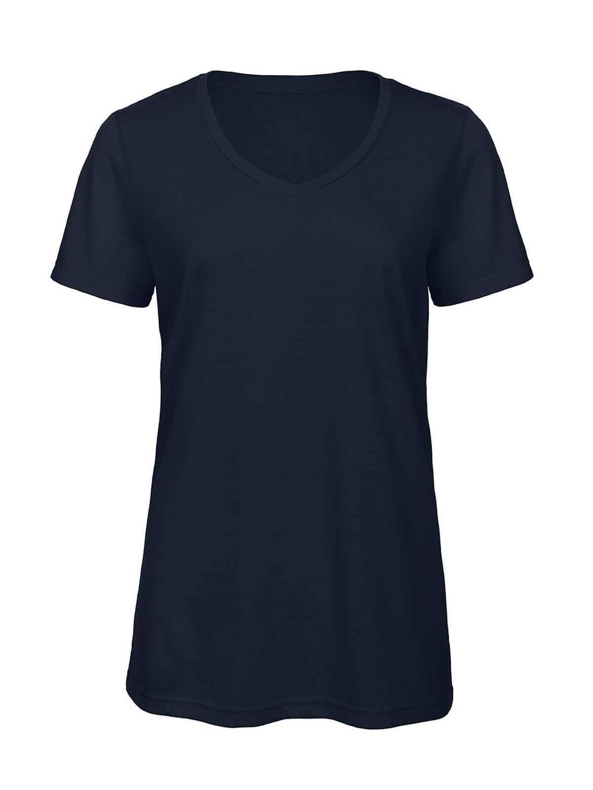Dames T-shirt met V-hals en triblend-stof - NA003 - Marine