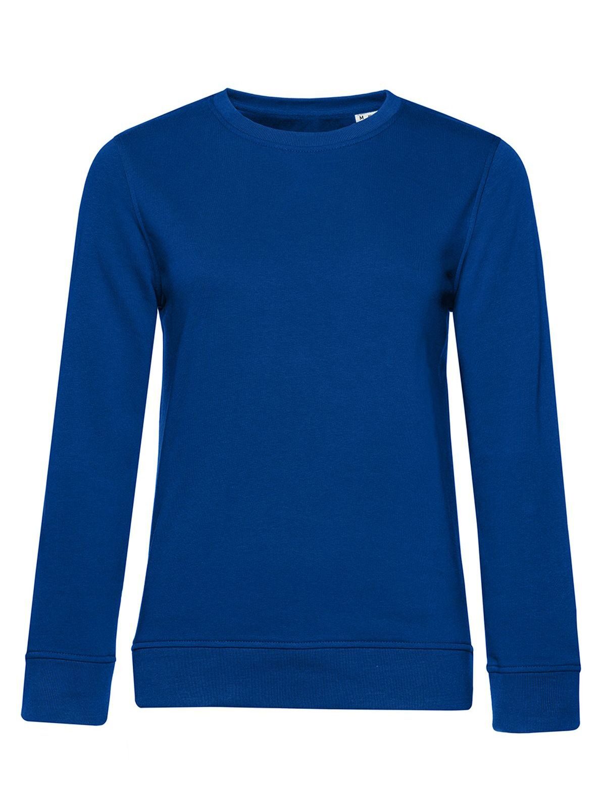 Pull col rond bio /femme - RO453 - Royal/Orange fluo
