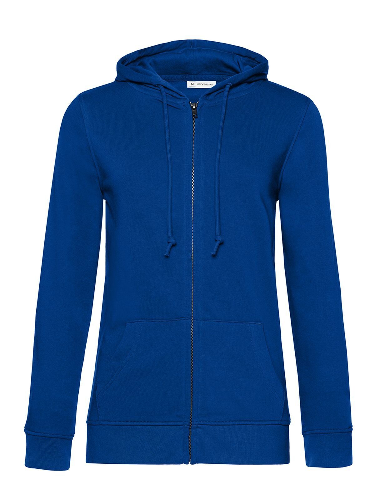 Sweat à capuche zippé bio /femme - RO453 - Royal/Orange fluo