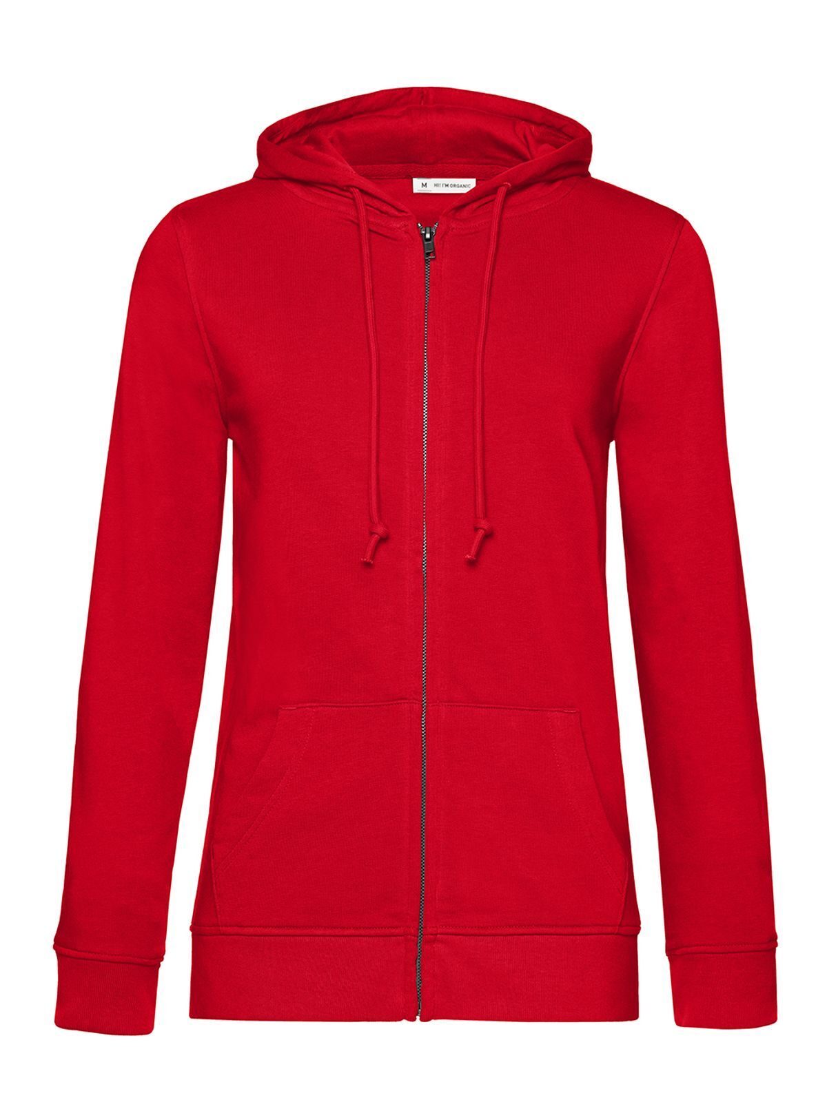 Sweat à capuche zippé bio /femme - RE004 - Rouge