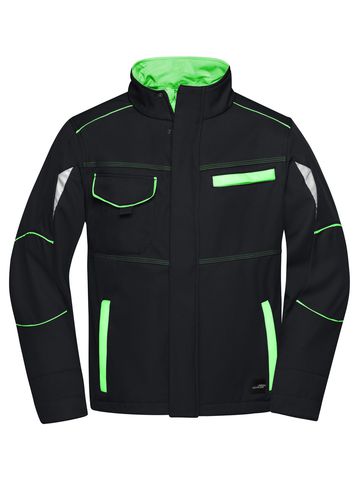 Veste softshell de travail - Niveau 2 - BLLIM - NOIR-CITRON VERT