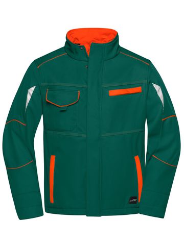 Veste softshell de travail - Niveau 2 - DGROR - VERT FONCÉ-ORANGE