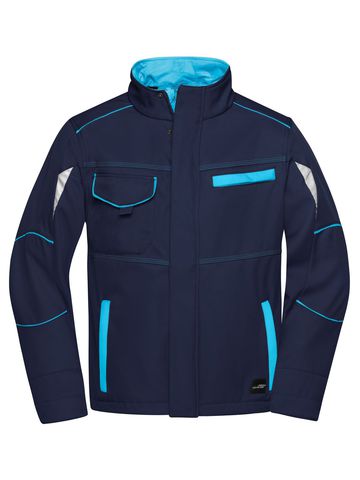 Veste softshell de travail - Niveau 2 - NYTU - BLEU MARINE-TURQUOISE