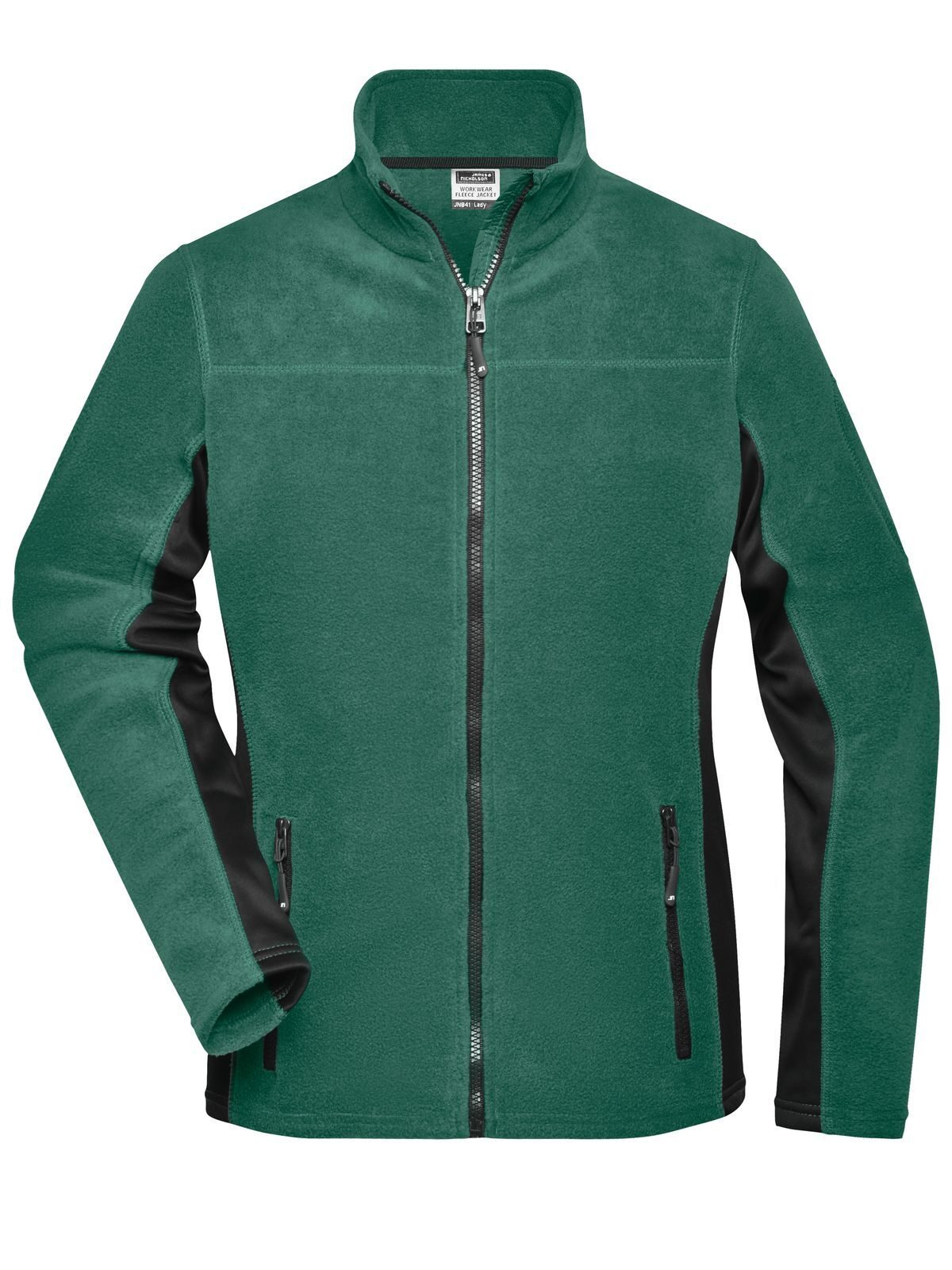 Dames werkfleecejack STRONG - DGRBL - Donkergroen-Zwart