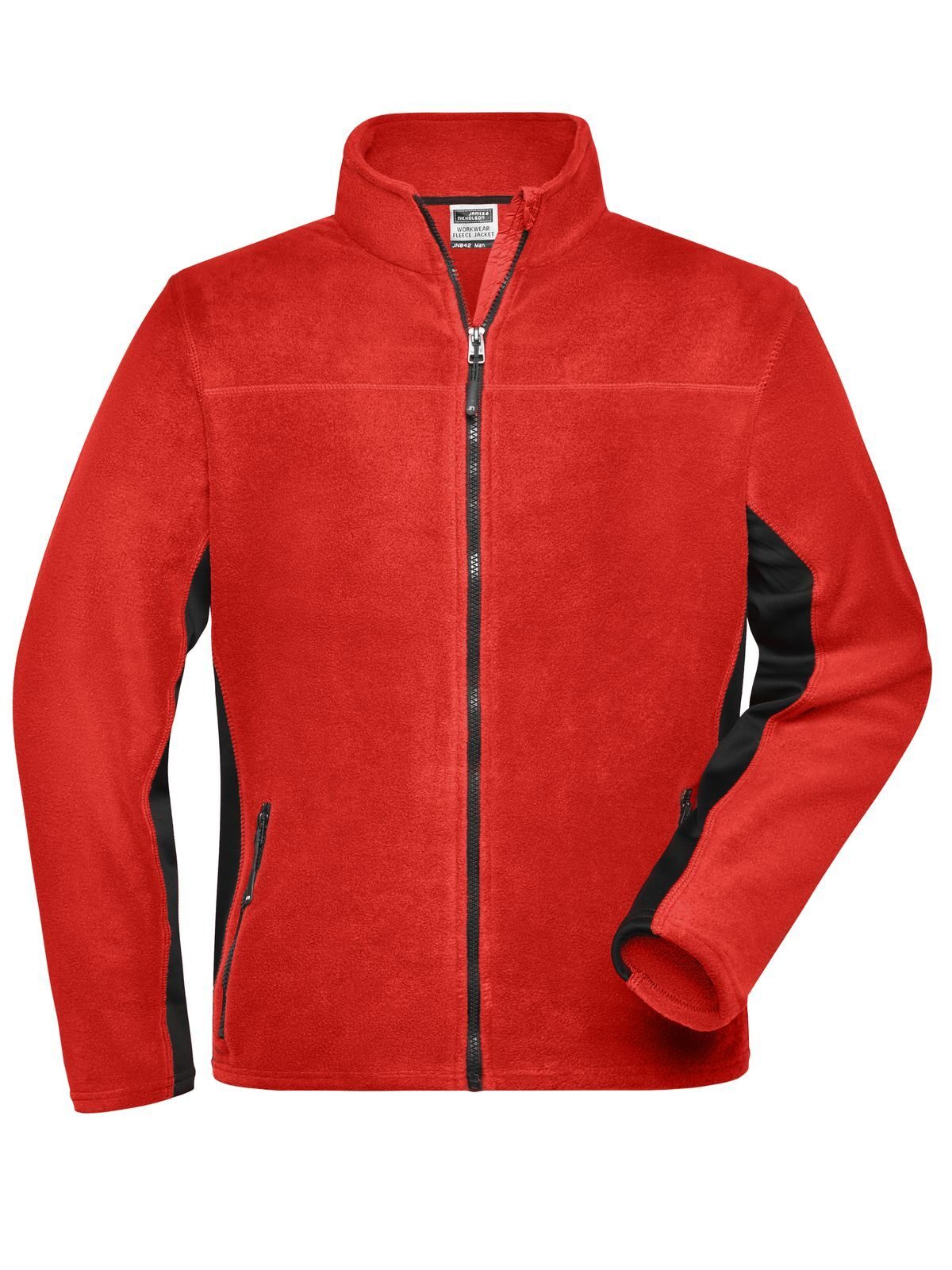 Heren werkfleecejack STRONG - RDBL - Rood-Zwart