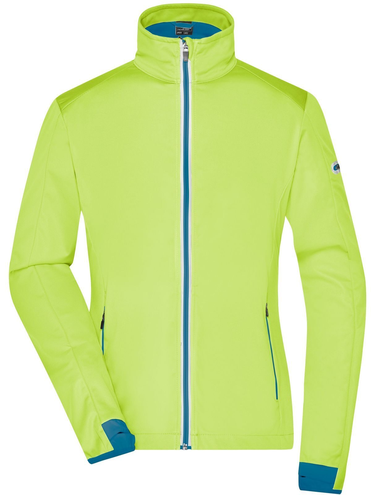 Veste softshell de sport pour femmes - BYEBBLU - Jaune vif - Bleu vif